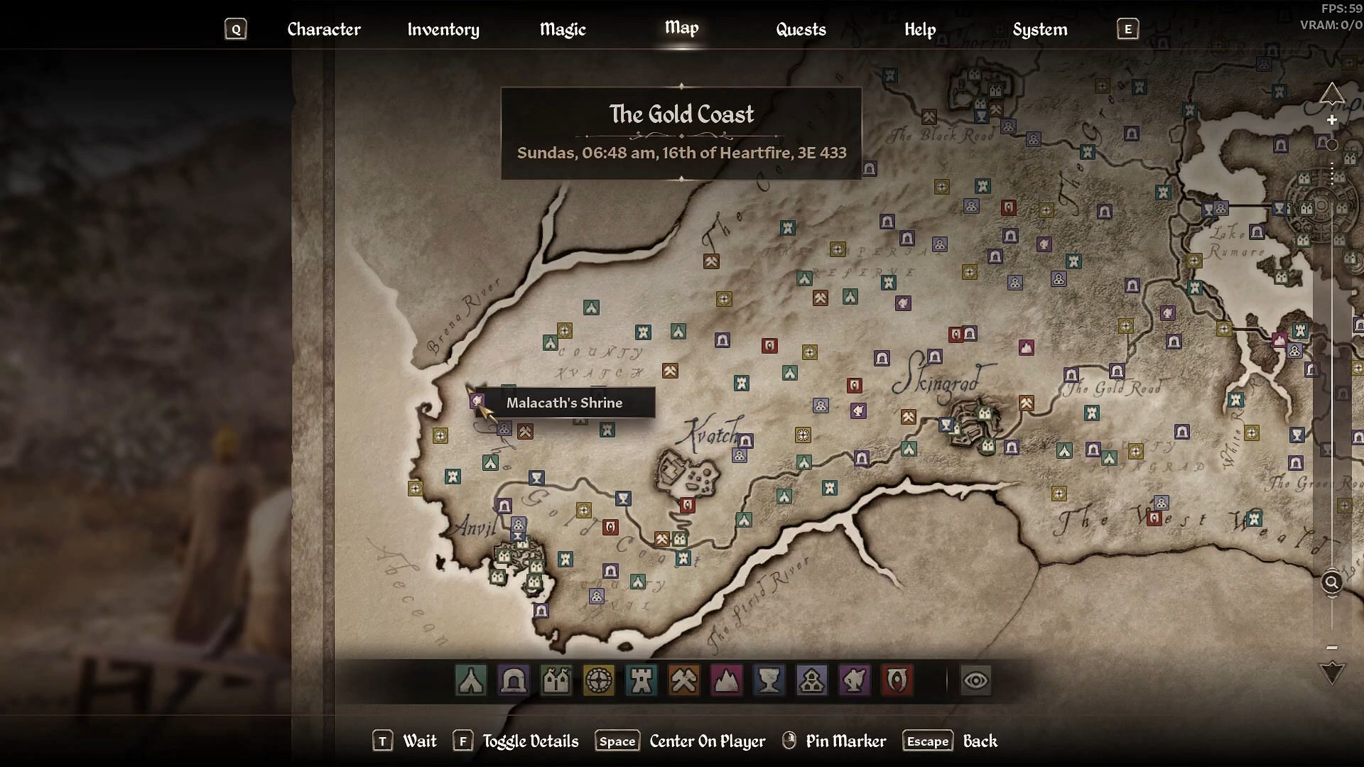 Whereabouts for Malacath's Shrine (Image via Bethesda Softworks/Youtube/@Sipder)